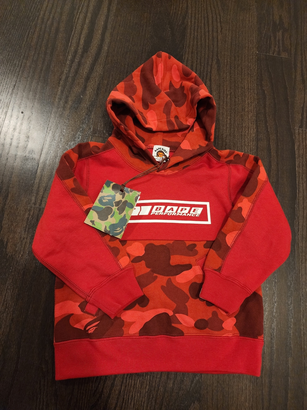 BAPE Performance Red Camo Kids Hoodie